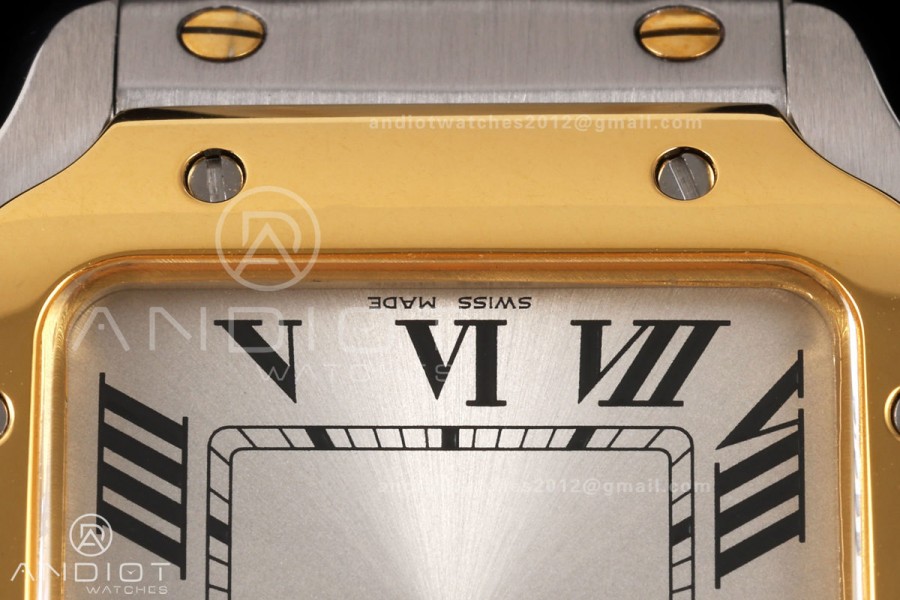 Santos 27mm SS/YG 8848F 1:1 Best Edition Silver Dial on SS/YG Bracelet Quartz