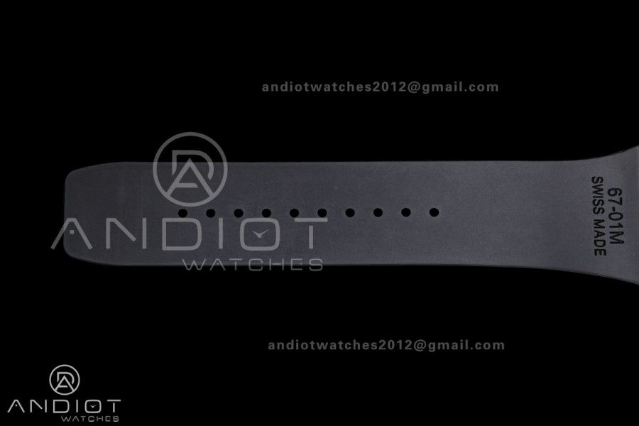 Mille Studio RM67-01 RG Skeleton Dial Diamonds Bezel on Black Rubber Strap CRMA6 Clone