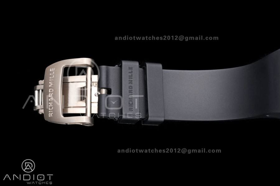 Mille Studio RM67-01 SS Blue Skeleton Dial on Black Rubber Strap CRMA6 Clone