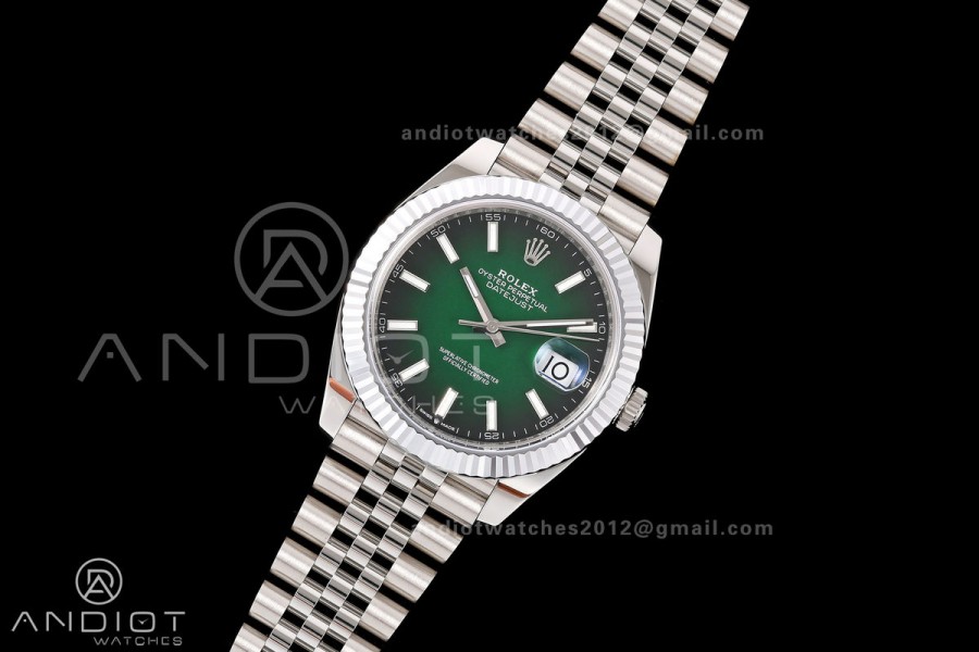 DateJust 41 126334 904L SS RGF 1:1 Best Edition Green Ombre Dial on Jubilee Bracelet JH3235 (Free Sprung)