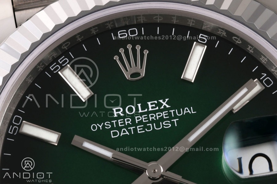 DateJust 41 126334 904L SS RGF 1:1 Best Edition Green Ombre Dial on Jubilee Bracelet JH3235 (Free Sprung)