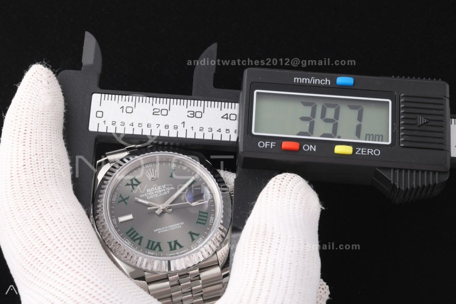 DateJust 41 126334 904L SS RGF 1:1 Best Edition Gray Dial Green Roman on Jubilee Bracelet JH3235 (Free Sprung)