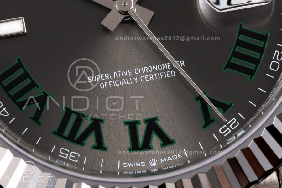 DateJust 41 126334 904L SS RGF 1:1 Best Edition Gray Dial Green Roman on Jubilee Bracelet JH3235 (Free Sprung)