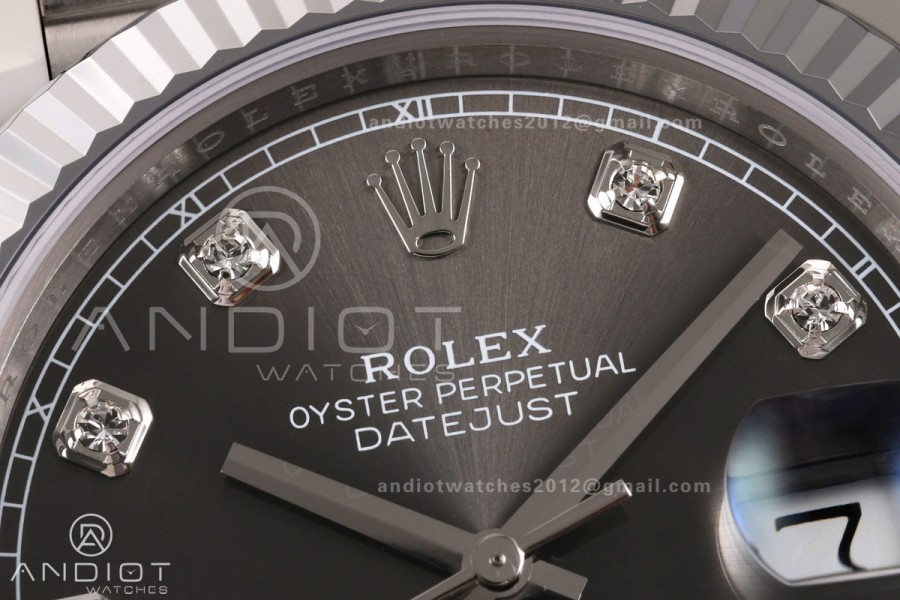 DateJust 41 126334 904L SS RGF 1:1 Best Edition Gray Diamonds Dial on Jubilee Bracelet JH3235 (Free Sprung)