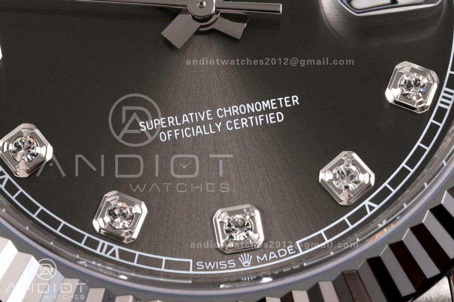 DateJust 41 126334 904L SS RGF 1:1 Best Edition Gray Diamonds Dial on Jubilee Bracelet JH3235 (Free Sprung)