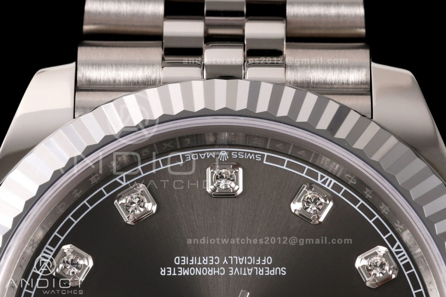 DateJust 41 126334 904L SS RGF 1:1 Best Edition Gray Diamonds Dial on Jubilee Bracelet JH3235 (Free Sprung)