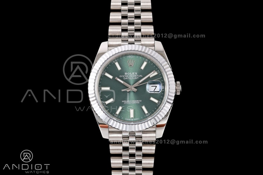 DateJust 41 126334 904L SS RGF 1:1 Best Edition Green Dial on Jubilee Bracelet JH3235 (Free Sprung)