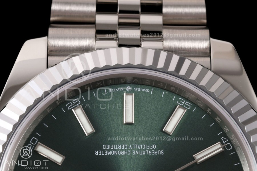 DateJust 41 126334 904L SS RGF 1:1 Best Edition Green Dial on Jubilee Bracelet JH3235 (Free Sprung)