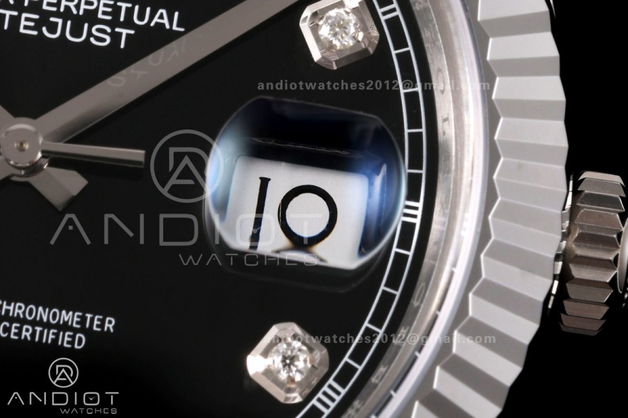 DateJust 41 126334 904L SS RGF 1:1 Best Edition Black Diamonds Dial on Jubilee Bracelet JH3235 (Free Sprung)