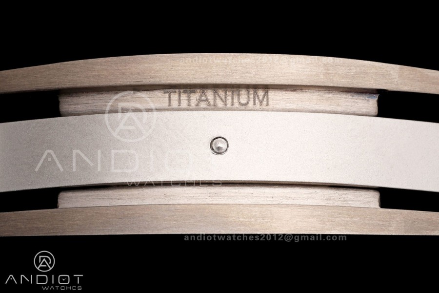 RM055 NTPT/Ti Mille Studio 1:1 Best Edition White/Black Inner Bezel on White Rubber Strap RMUL2 Super Clone (Custom Case Set)