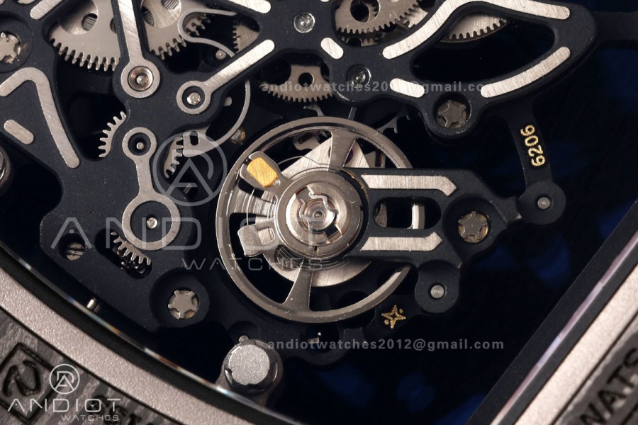 RM055 NTPT/Ti Mille Studio 1:1 Best Edition Black/Red Inner Bezel on Red Rubber Strap RMUL2 Super Clone (Custom Case Set)