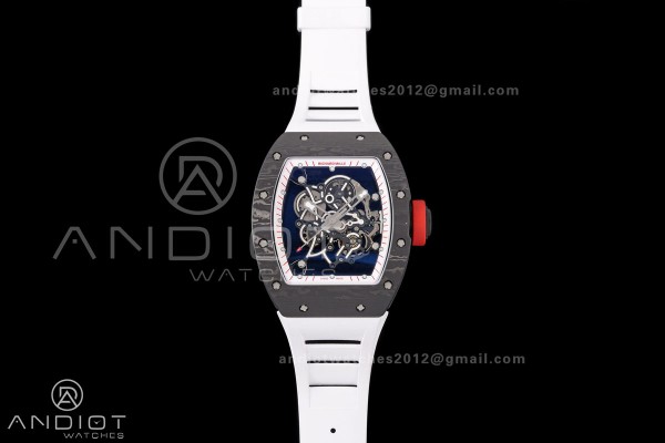 RM055 NTPT Mille Studio 1:1 Best Edition White/Red Inner Bezel on White Rubber Strap RMUL2 Super Clone (Custom Case Set)