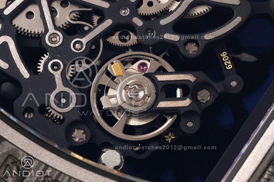 RM055 NTPT Mille Studio 1:1 Best Edition White/Red Inner Bezel on White Rubber Strap RMUL2 Super Clone (Custom Case Set)