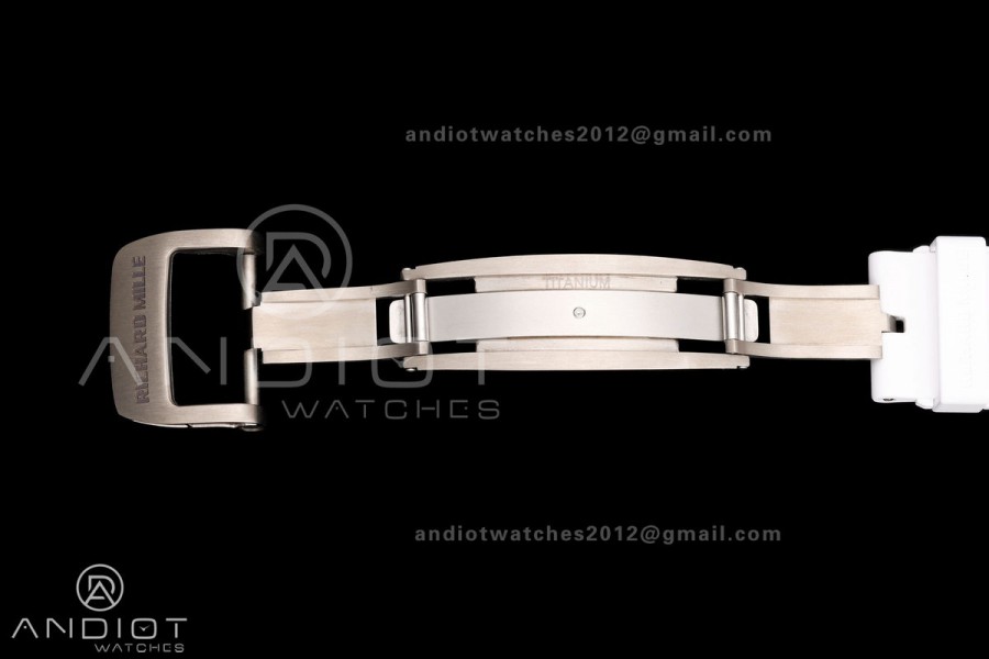 RM055 NTPT Mille Studio 1:1 Best Edition White/Red Inner Bezel on White Rubber Strap RMUL2 Super Clone (Custom Case Set)