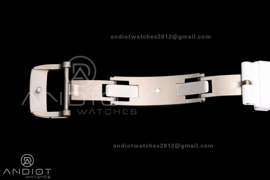 RM055 NTPT Mille Studio 1:1 Best Edition White/Red Inner Bezel on White Rubber Strap RMUL2 Super Clone (Custom Case Set)