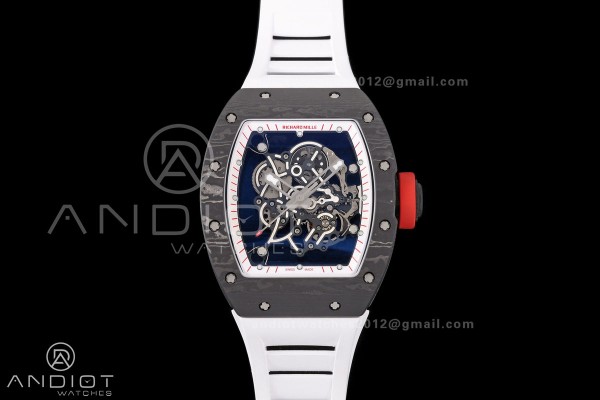 RM055 NTPT Mille Studio 1:1 Best Edition White/Red Inner Bezel on White Rubber Strap RMUL2 Super Clone (Custom Case Set)
