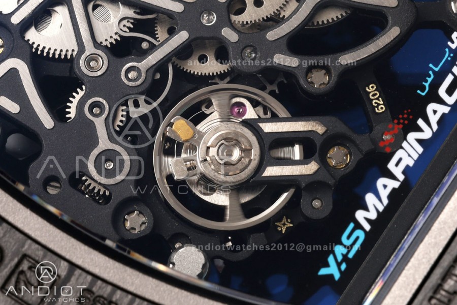 RM055 NTPT Mille Studio 1:1 Yas Marina Circuit Edition on Blue Rubber Strap RMUL2 Super Clone (Custom Case Set)