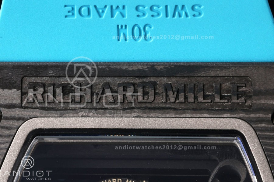 RM055 NTPT Mille Studio 1:1 Yas Marina Circuit Edition on Blue Rubber Strap RMUL2 Super Clone (Custom Case Set)