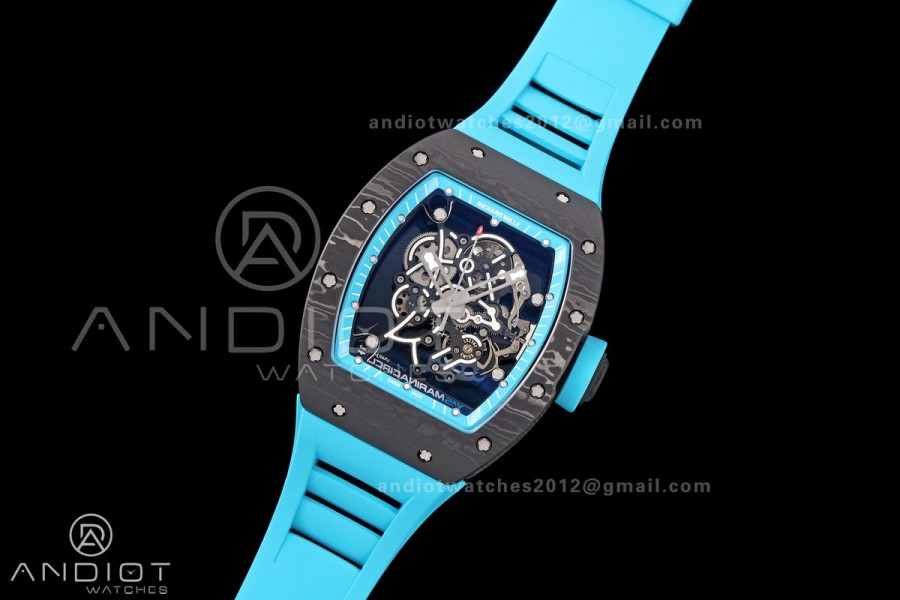 RM055 NTPT Mille Studio 1:1 Yas Marina Circuit Edition on Blue Rubber Strap RMUL2 Super Clone (Custom Case Set)