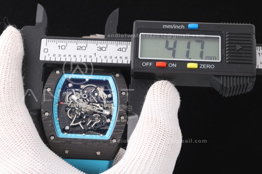 RM055 NTPT Mille Studio 1:1 Yas Marina Circuit Edition on Blue Rubber Strap RMUL2 Super Clone (Custom Case Set)