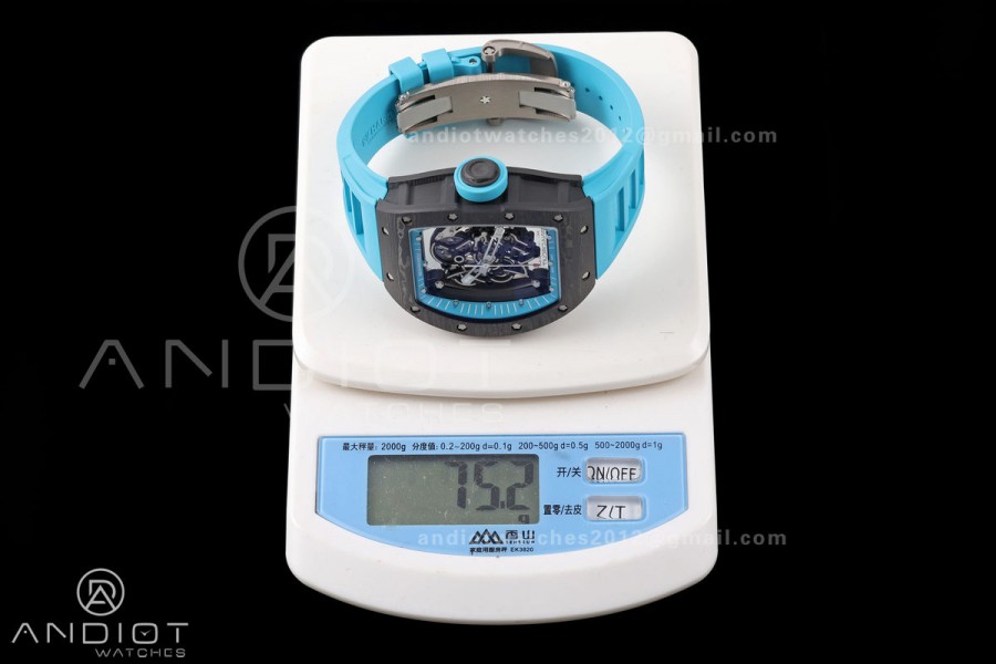 RM055 NTPT Mille Studio 1:1 Yas Marina Circuit Edition on Blue Rubber Strap RMUL2 Super Clone (Custom Case Set)