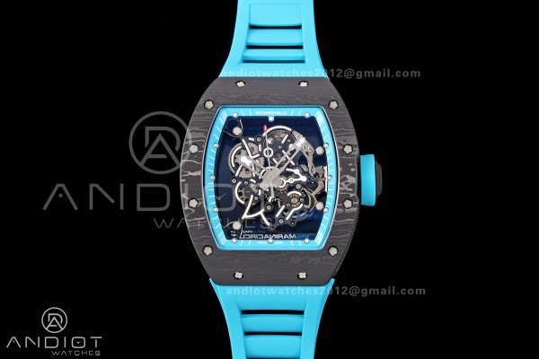 RM055 NTPT Mille Studio 1:1 Yas Marina Circuit Edition on Blue Rubber Strap RMUL2 Super Clone (Custom Case Set)
