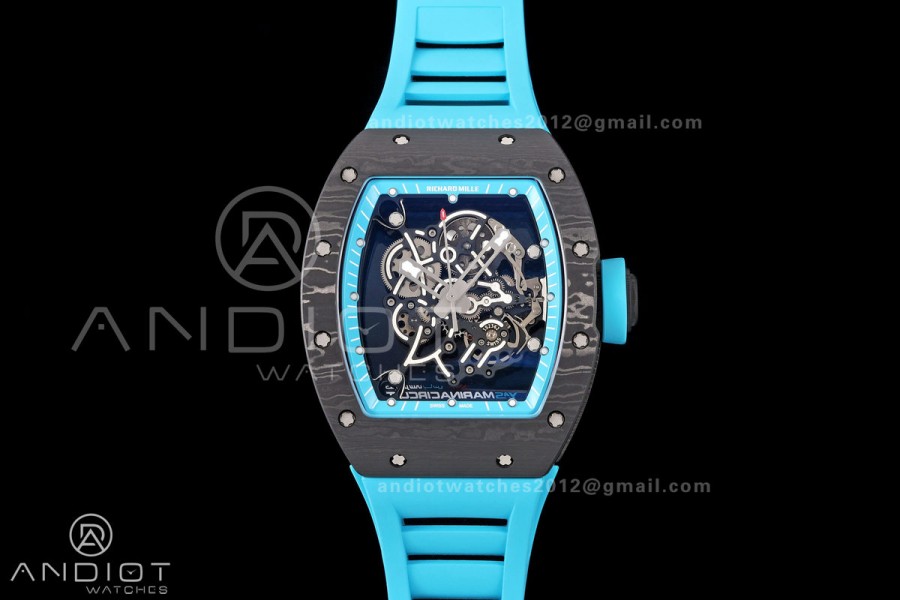 RM055 NTPT Mille Studio 1:1 Yas Marina Circuit Edition on Blue Rubber Strap RMUL2 Super Clone (Custom Case Set)