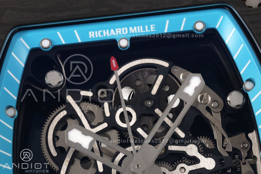 RM055 NTPT Mille Studio 1:1 Yas Marina Circuit Edition on Blue Rubber Strap RMUL2 Super Clone (Custom Case Set)