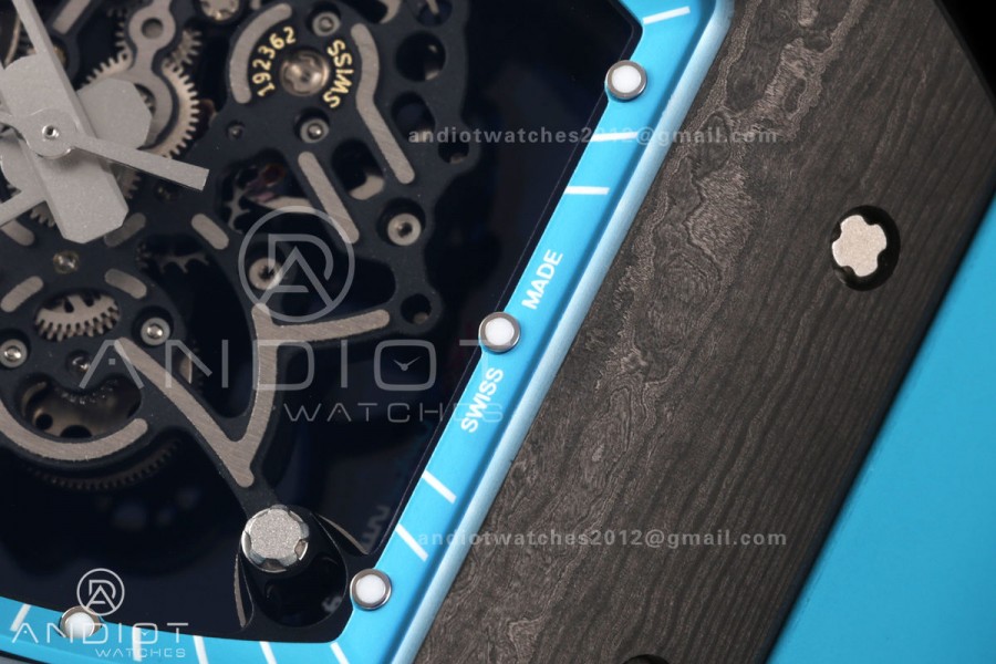 RM055 NTPT Mille Studio 1:1 Yas Marina Circuit Edition on Blue Rubber Strap RMUL2 Super Clone (Custom Case Set)