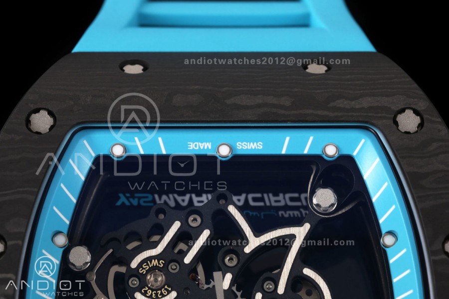 RM055 NTPT Mille Studio 1:1 Yas Marina Circuit Edition on Blue Rubber Strap RMUL2 Super Clone (Custom Case Set)