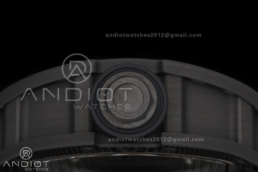 RM055 NTPT Mille Studio 1:1 Best Edition Gold Inner Bezel on Black Rubber Strap RMUL2 Super Clone (Custom Case Set)