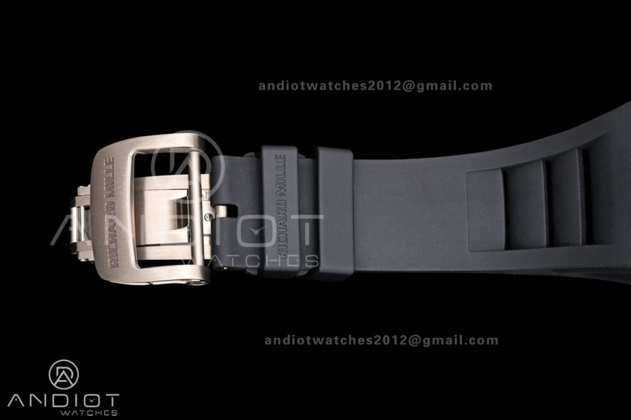 RM055 NTPT Mille Studio 1:1 Best Edition Gold Inner Bezel on Black Rubber Strap RMUL2 Super Clone (Custom Case Set)
