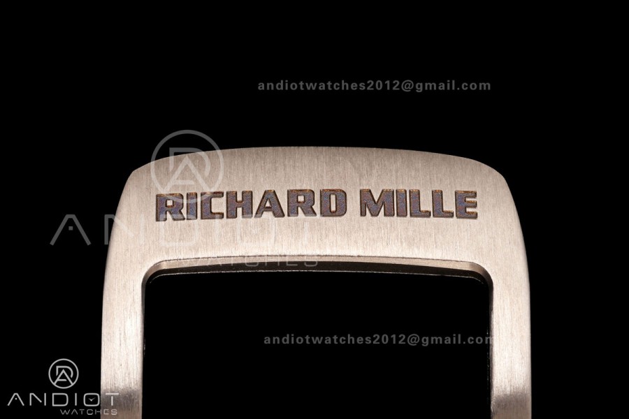 RM055 NTPT Mille Studio 1:1 Best Edition Gold Inner Bezel on Black Rubber Strap RMUL2 Super Clone (Custom Case Set)