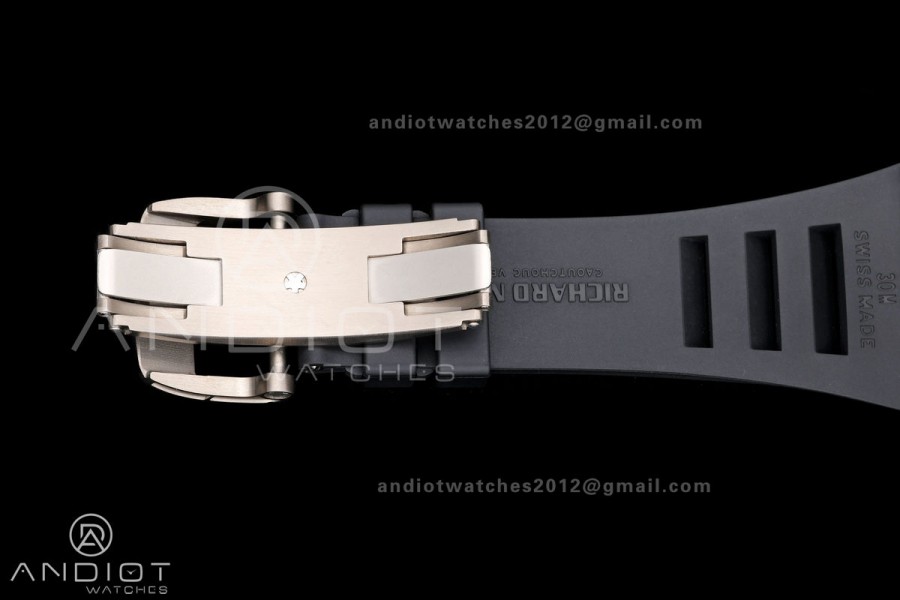 RM055 NTPT Mille Studio 1:1 Best Edition Gold Inner Bezel on Black Rubber Strap RMUL2 Super Clone (Custom Case Set)