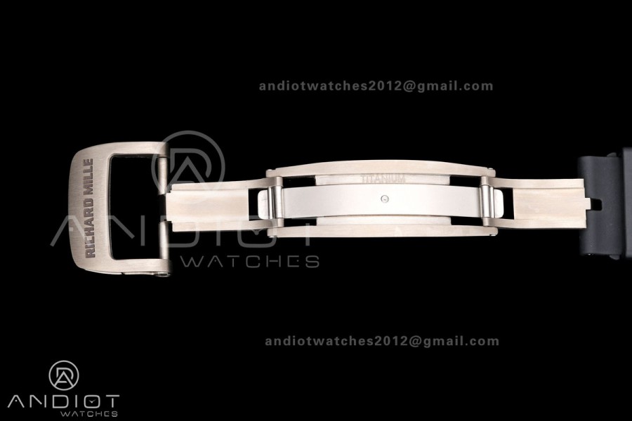 RM055 NTPT Mille Studio 1:1 Best Edition Gold Inner Bezel on Black Rubber Strap RMUL2 Super Clone (Custom Case Set)