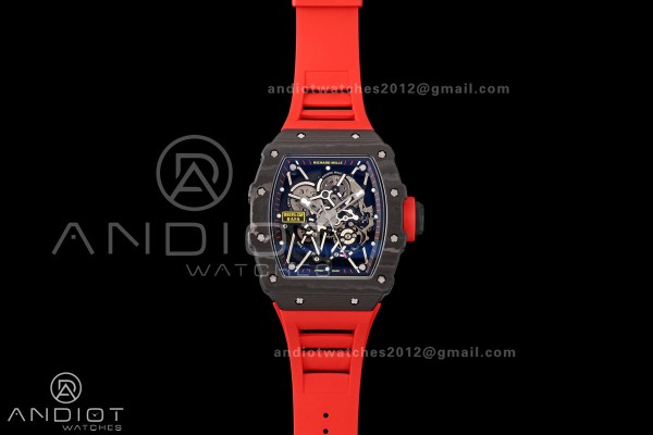 RM35-02 NTPT Mille Studio 1:1 Best Edition on Red Rubber Strap RMUL1 Super Clone (Custom Case Set)