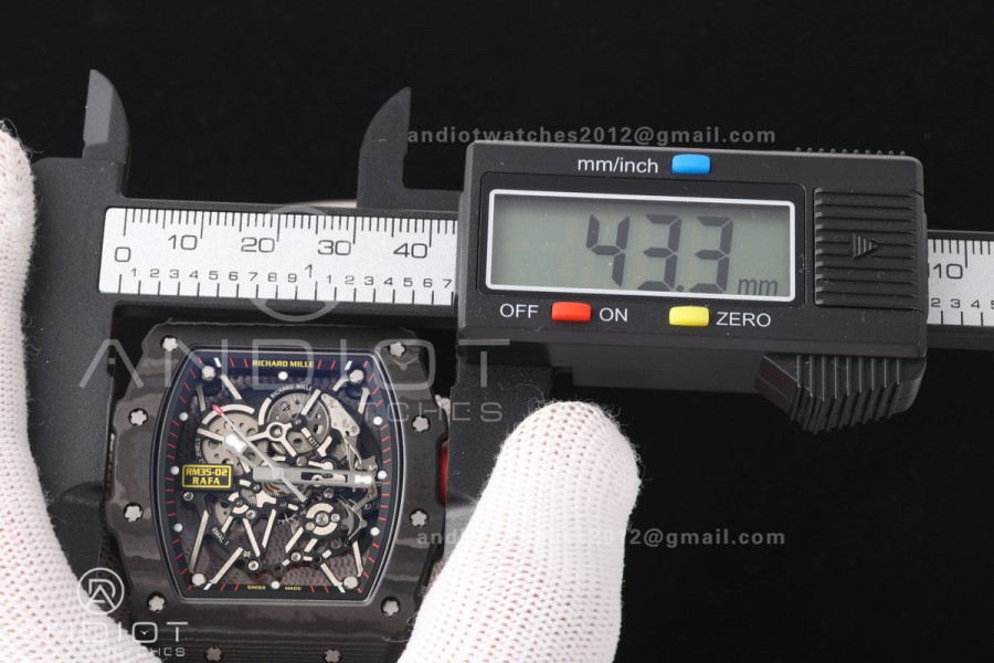RM35-02 NTPT Mille Studio 1:1 Best Edition on Red Rubber Strap RMUL1 Super Clone (Custom Case Set)