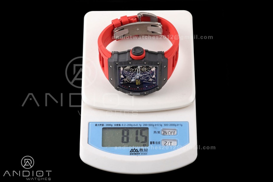 RM35-02 NTPT Mille Studio 1:1 Best Edition on Red Rubber Strap RMUL1 Super Clone (Custom Case Set)