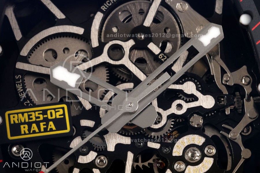 RM35-02 NTPT Mille Studio 1:1 Best Edition on Red Rubber Strap RMUL1 Super Clone (Custom Case Set)