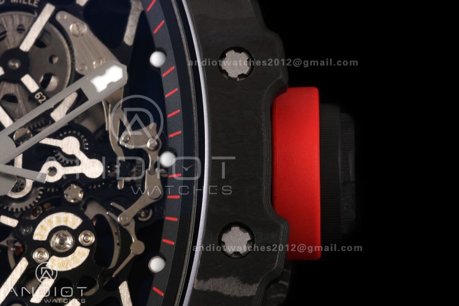 RM35-02 NTPT Mille Studio 1:1 Best Edition on Red Rubber Strap RMUL1 Super Clone (Custom Case Set)