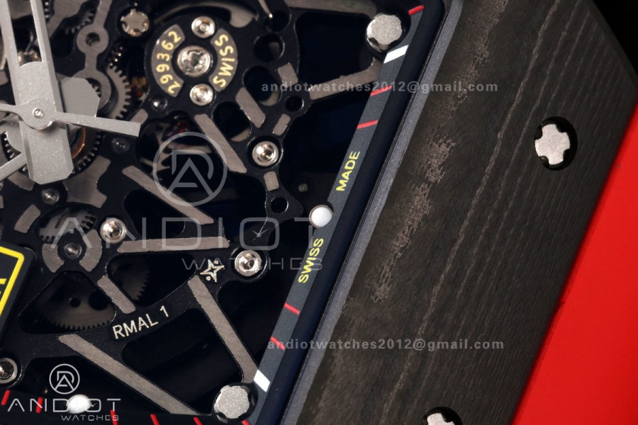 RM35-02 NTPT Mille Studio 1:1 Best Edition on Red Rubber Strap RMUL1 Super Clone (Custom Case Set)