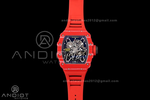 RM35-02 Red NTPT Mille Studio 1:1 Best Edition on Red Rubber Strap RMUL1 Super Clone (Custom Case Set)