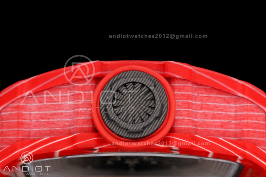 RM35-02 Red NTPT Mille Studio 1:1 Best Edition on Red Rubber Strap RMUL1 Super Clone (Custom Case Set)