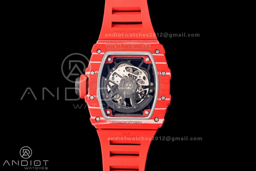 RM35-02 Red NTPT Mille Studio 1:1 Best Edition on Red Rubber Strap RMUL1 Super Clone (Custom Case Set)