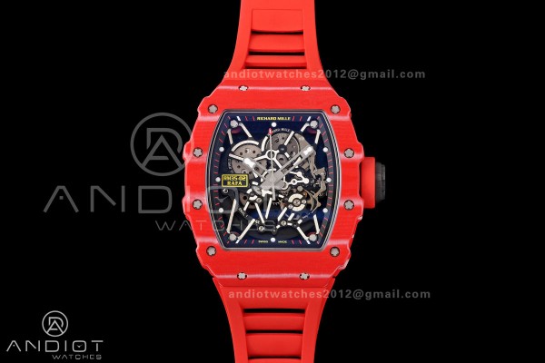 RM35-02 Red NTPT Mille Studio 1:1 Best Edition on Red Rubber Strap RMUL1 Super Clone (Custom Case Set)