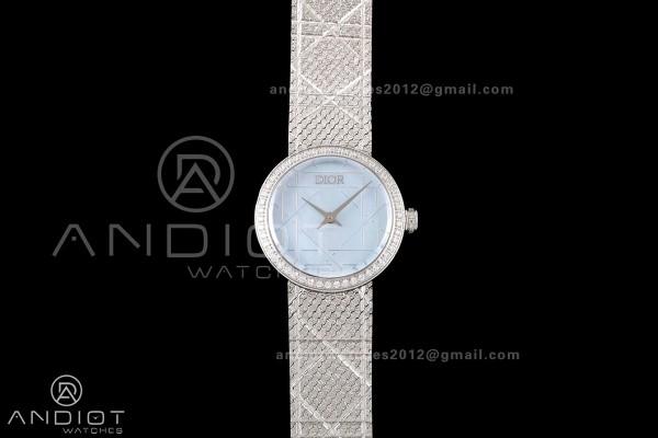 LA D DE DIOR SS 8848F 1:1 Best Edition Blue Dial Diamonds Bezel on Bracelet Quartz