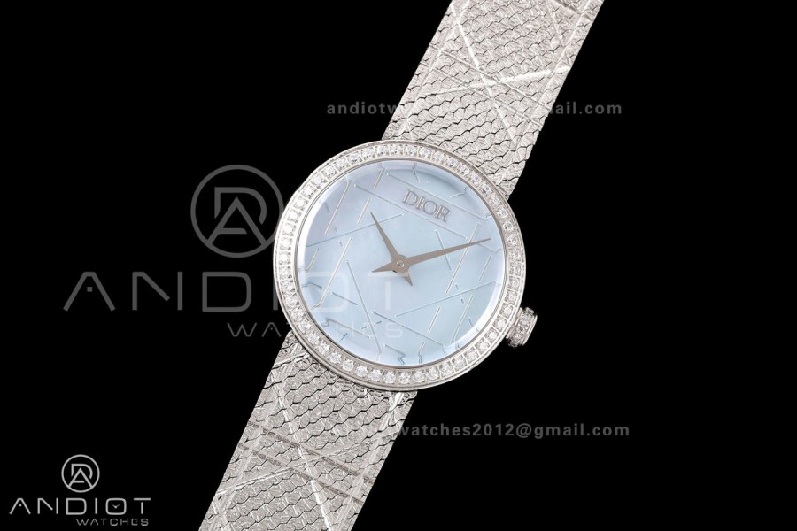 LA D DE DIOR SS 8848F 1:1 Best Edition Blue Dial Diamonds Bezel on Bracelet Quartz