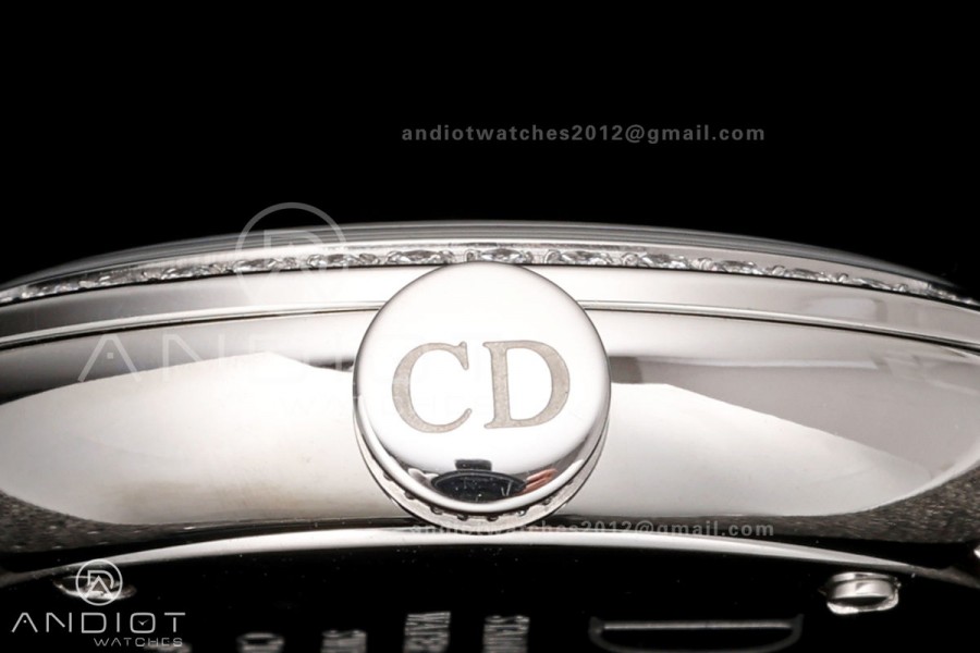 LA D DE DIOR SS 8848F 1:1 Best Edition Blue Dial Diamonds Bezel on Bracelet Quartz