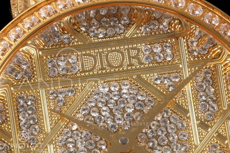 LA D DE DIOR YG 8848F 1:1 Best Edition YG Diamonds Dial on YG Bracelet Quartz