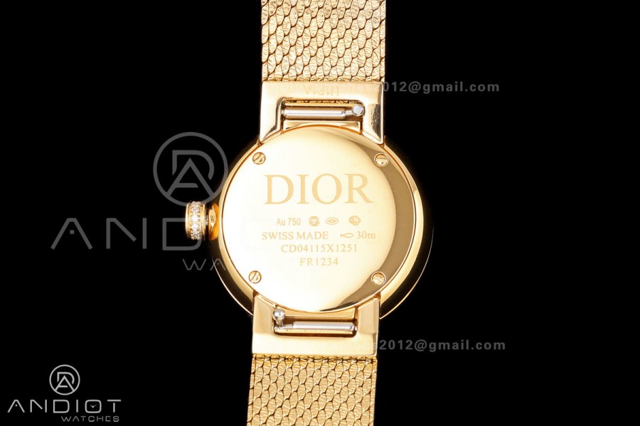 LA D DE DIOR YG 8848F 1:1 Best Edition YG Diamonds Dial on YG Bracelet Quartz